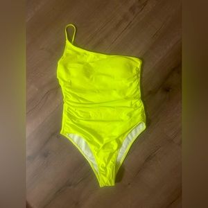 Neon one shoulder swimsuit